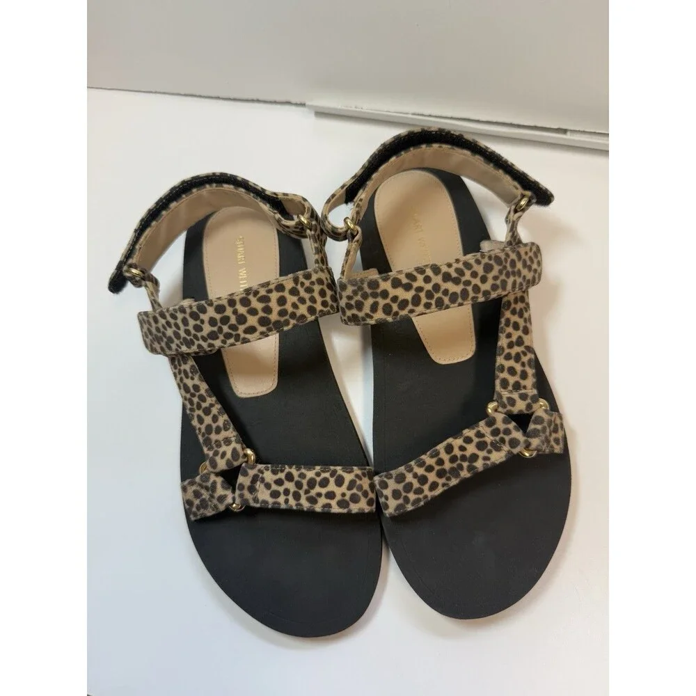 Stuart Weitzman Vail Sport Sandals In Suede Brown Cheetah Sz 8 New